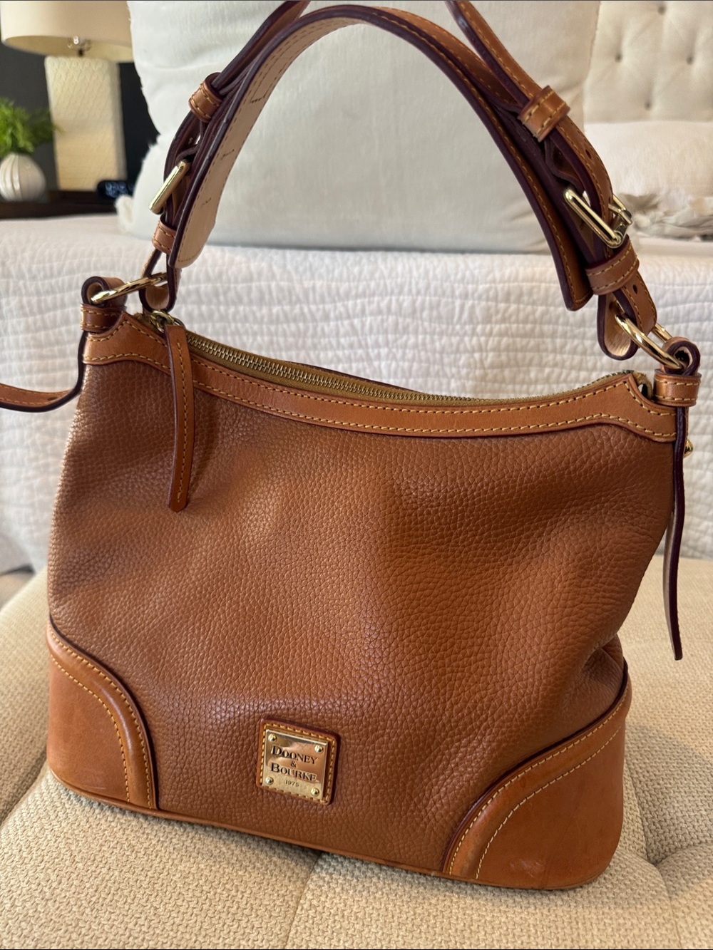 Dooney & Bourke Brown Pebble Leather Shoulder Bag